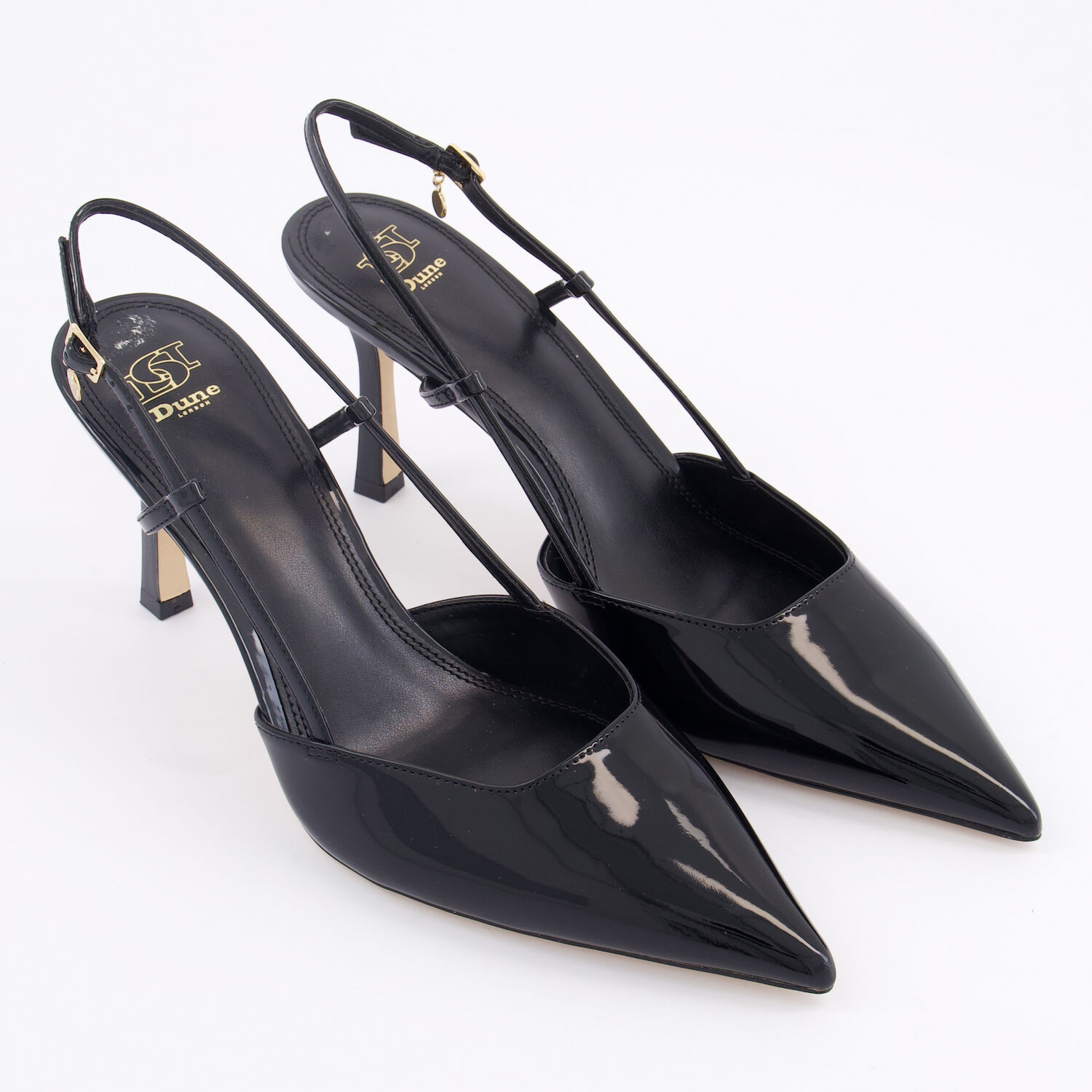 Black Patent Composure Slingback Heels | TK Maxx
