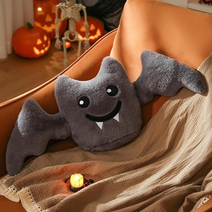 YRXRUS Bat Pillows, Halloween Pillow, Bat Plush Pillow, Throw Pillows for Cute Happy Halloween De... | Amazon (US)
