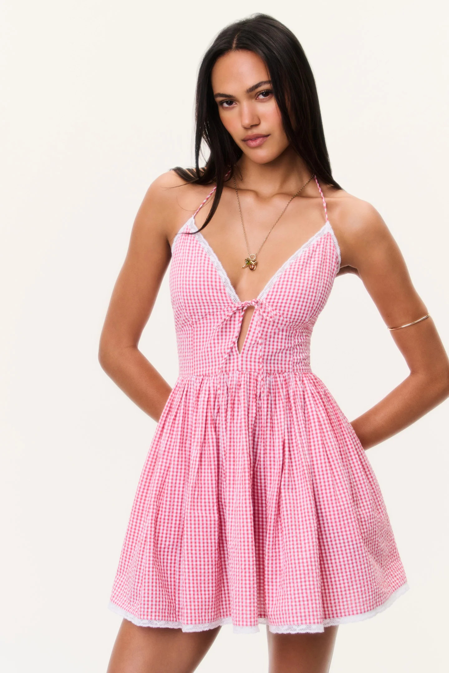 Khloe Cotton Gingham Mini Dress | LoveShackFancy