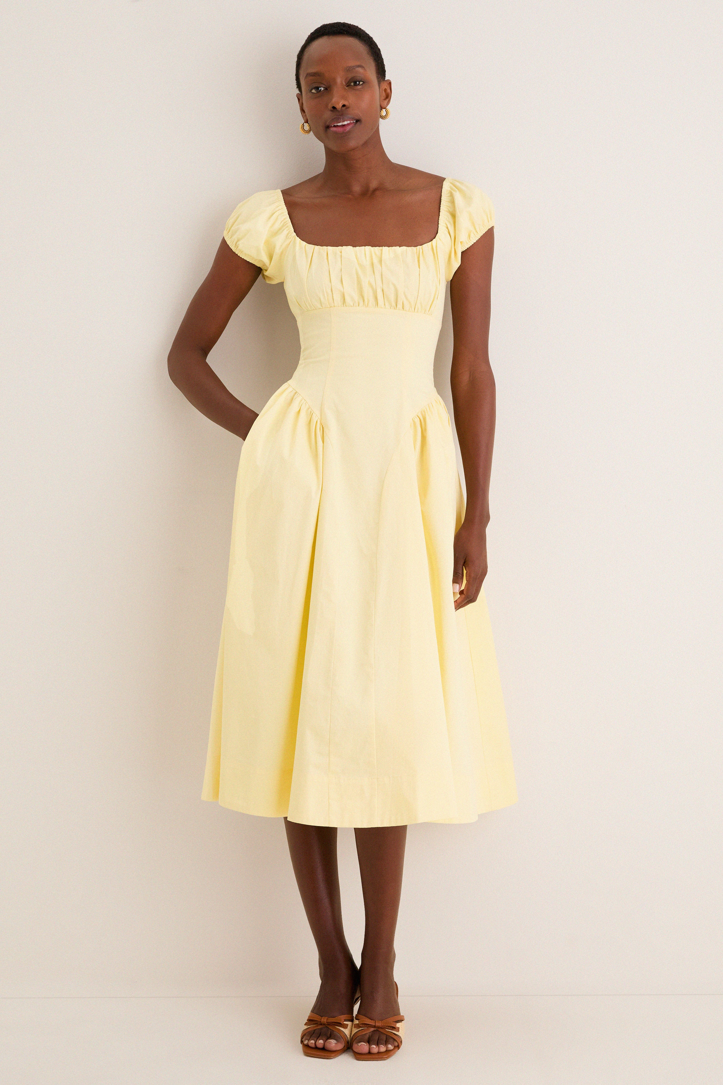 Yellow Adilene Midi Dress | Tuckernuck (US)
