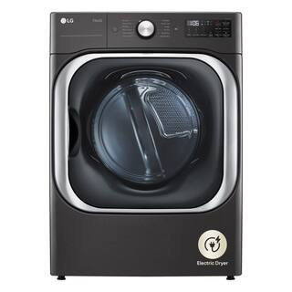 9.0 cu. ft. Vented SMART Stackable Electric Dryer in Black Steel with TurboSteam and Sensor Dry Technology | The Home Depot