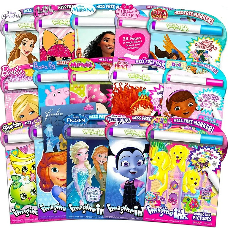 Imagine Ink Coloring Book Assorted Set for Girls (Bundle Includes 6 Different No Mess Coloring Bo... | Walmart (US)
