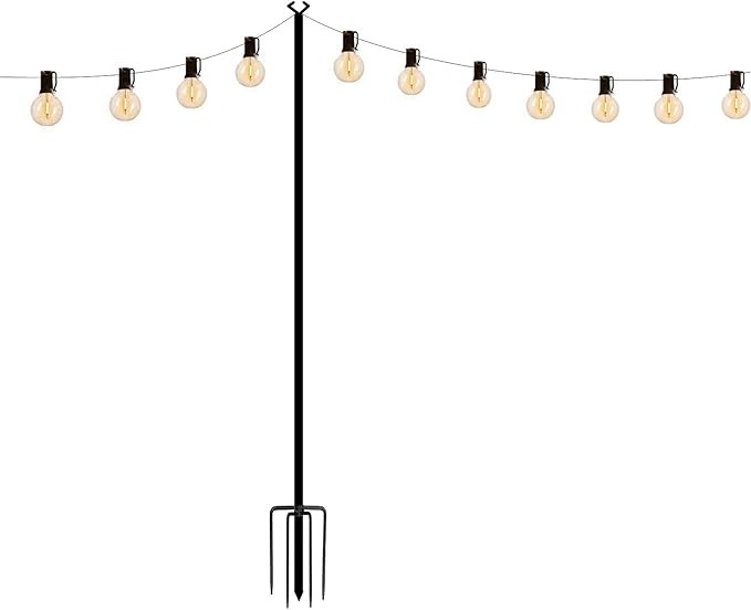 String Light Poles for Outdoors, Strong for LED Hanging Solar Bulbs for Garden, Backyard,Patio,We... | Amazon (US)