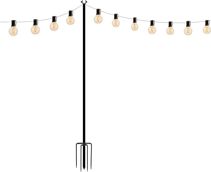 String Light Poles for Outdoors, Strong for LED Hanging Solar Bulbs for Garden, Backyard,Patio,We... | Amazon (US)