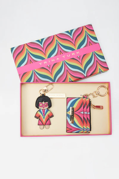 CHELSEA CHEVRON TRINA KEYCHAIN AND CARDHOLDER | Trina Turk