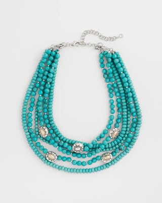 Women's Turquoise Multistrand Bib Necklace in Blue | Chico's | Chico's