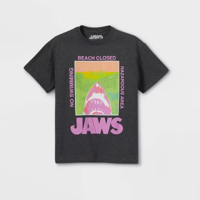 Boys' JAWS Short Sleeve Graphic T-Shirt - Gray | Target
