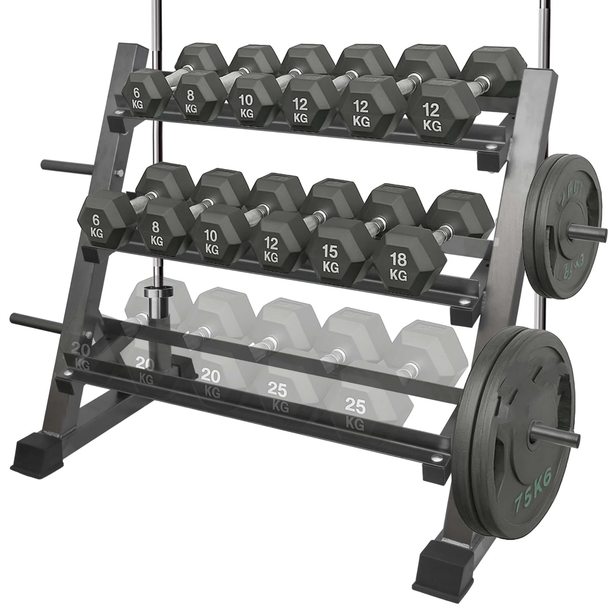 3 Tier Multifunctional Dumbbells Weights Barbells Rack, 1100 Lbs Weight Capacity (Rack Only) | Wayfair North America