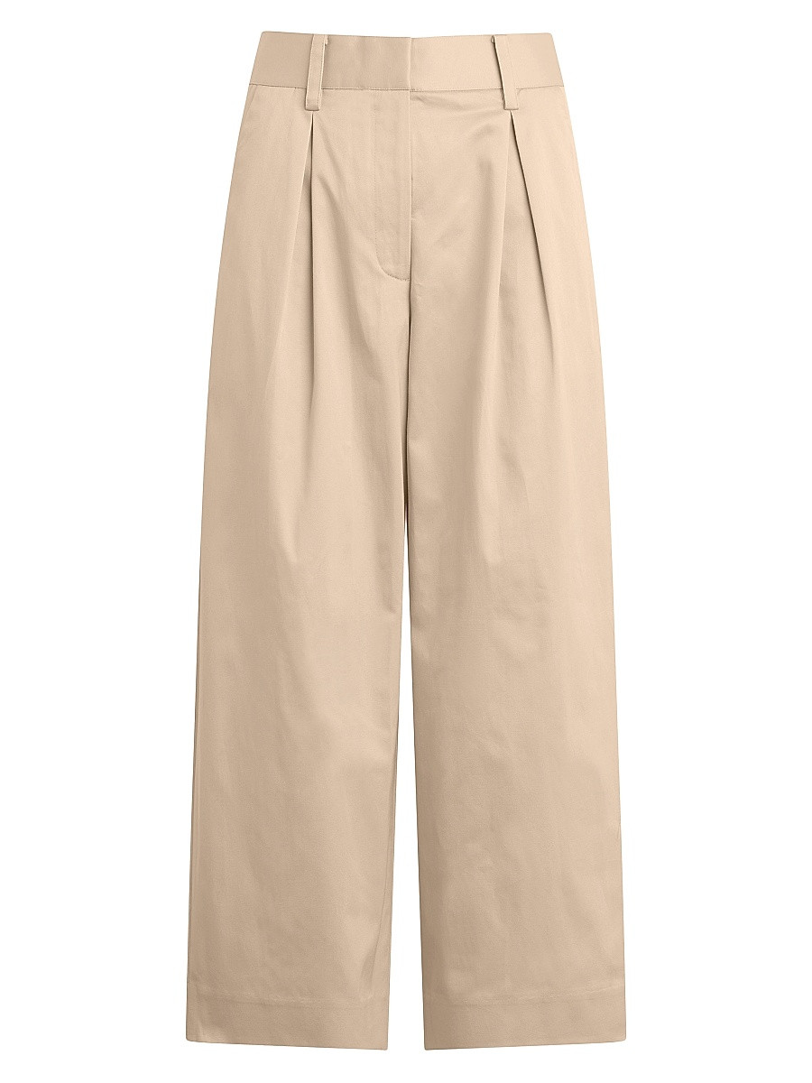Favorite Daughter Women's The London High-Rise Wide-Leg Crop Trousers - Light Khaki - Size 12 | Saks Fifth Avenue