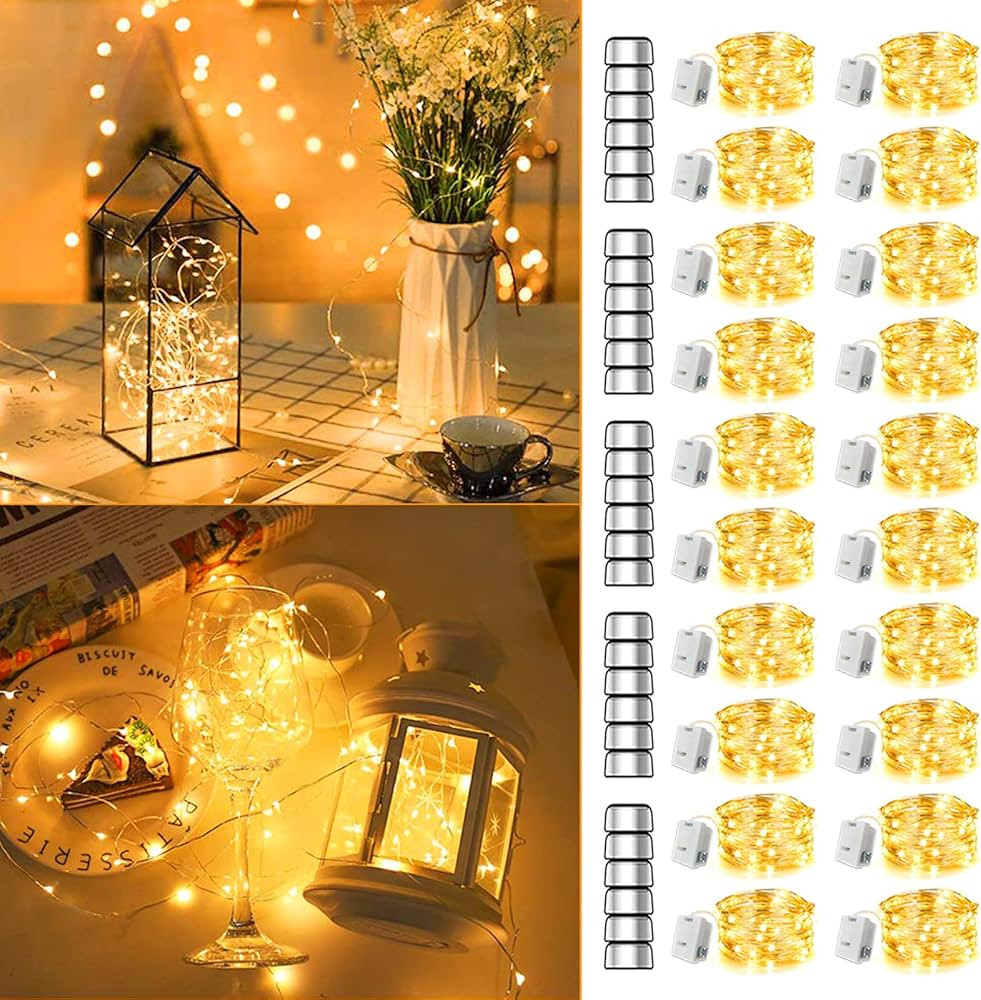 MUMUXI LED Fairy Lights Battery Operated String Lights [20 Pack], 7.2ft 20 Mini LED Lights Batter... | Amazon (US)