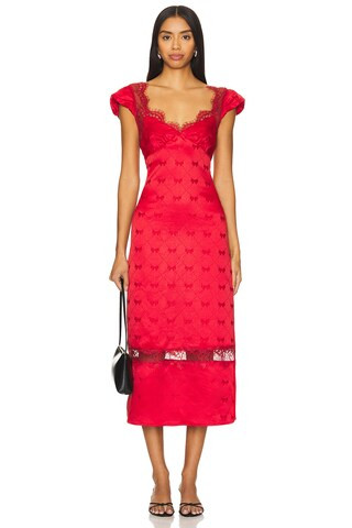 Foolish Heart Midi Dress in Red Dahlia Combo | Revolve Clothing (Global)