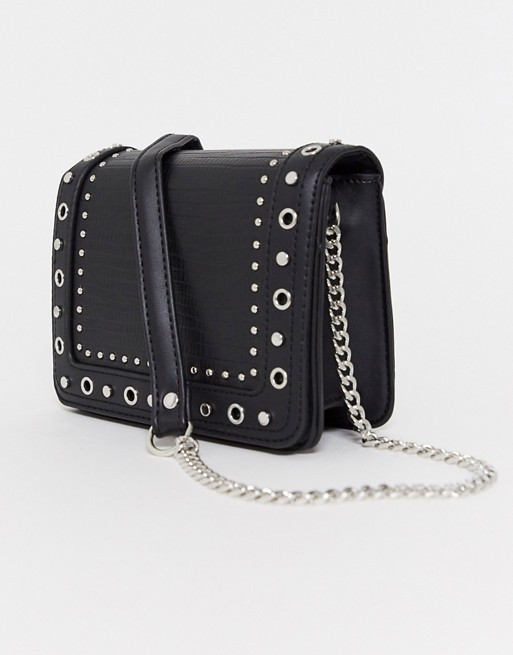 Pimkie studded cross body bag with chain strap in black | ASOS (Global)