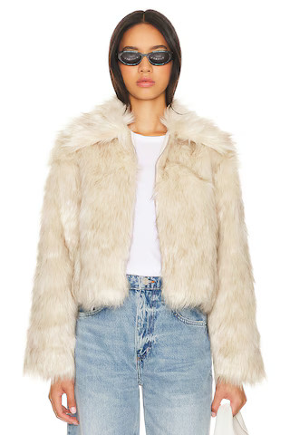 Steve Madden Juniper Faux Fur Coat in Cream from Revolve.com | Revolve Clothing (Global)