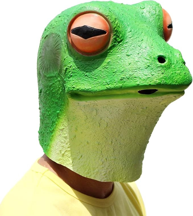 PartyHop - Frog Mask - Latex Halloween Animal Full Head Latex Adult | Amazon (US)