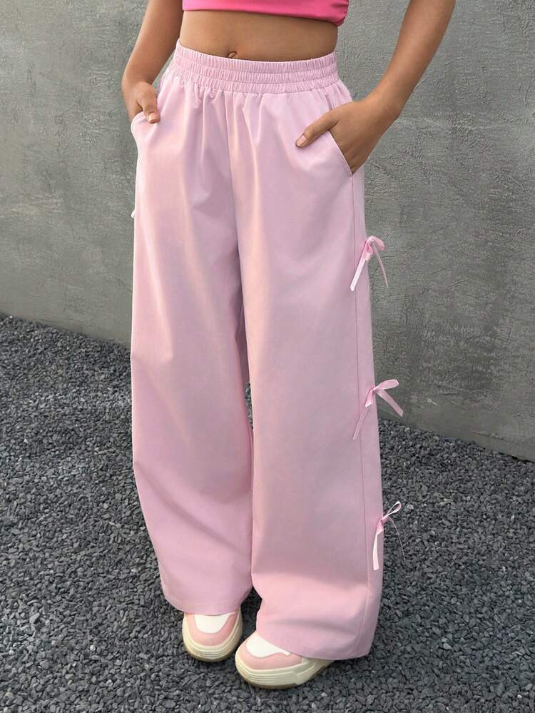 Utility pants with bows | SHEIN