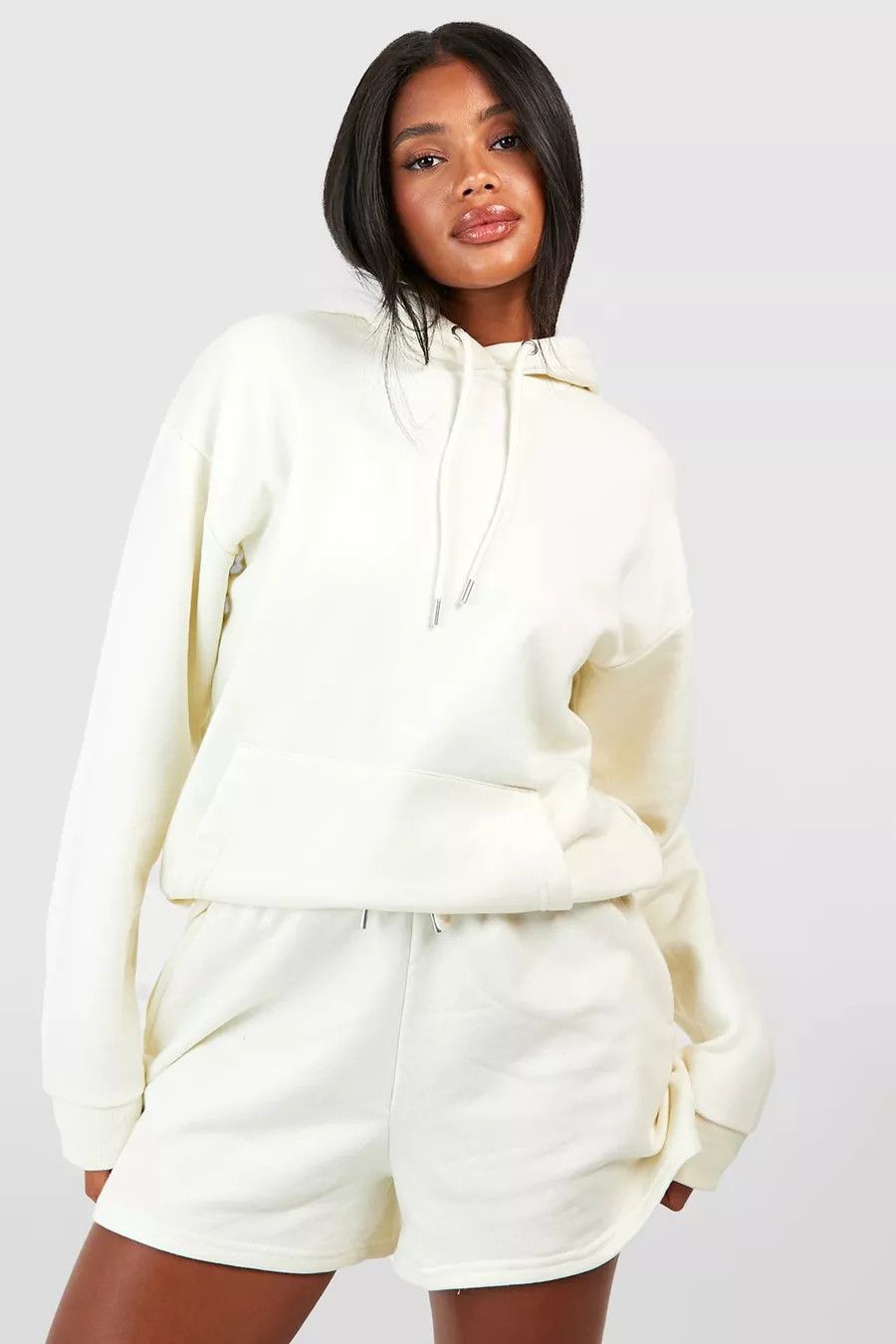 Hooded Short Tracksuit with REEL Cotton | Boohoo.com (UK & IE)