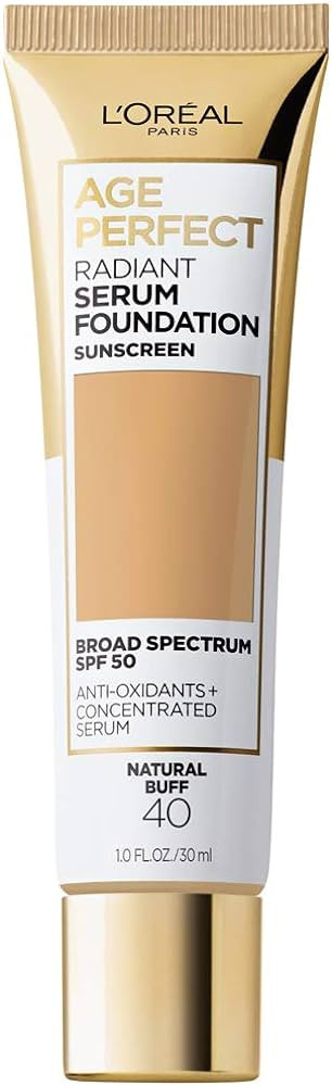 L'Oreal Paris Age Perfect Radiant Serum Foundation with SPF 50, Natural Buff, 1 Ounce | Amazon (US)