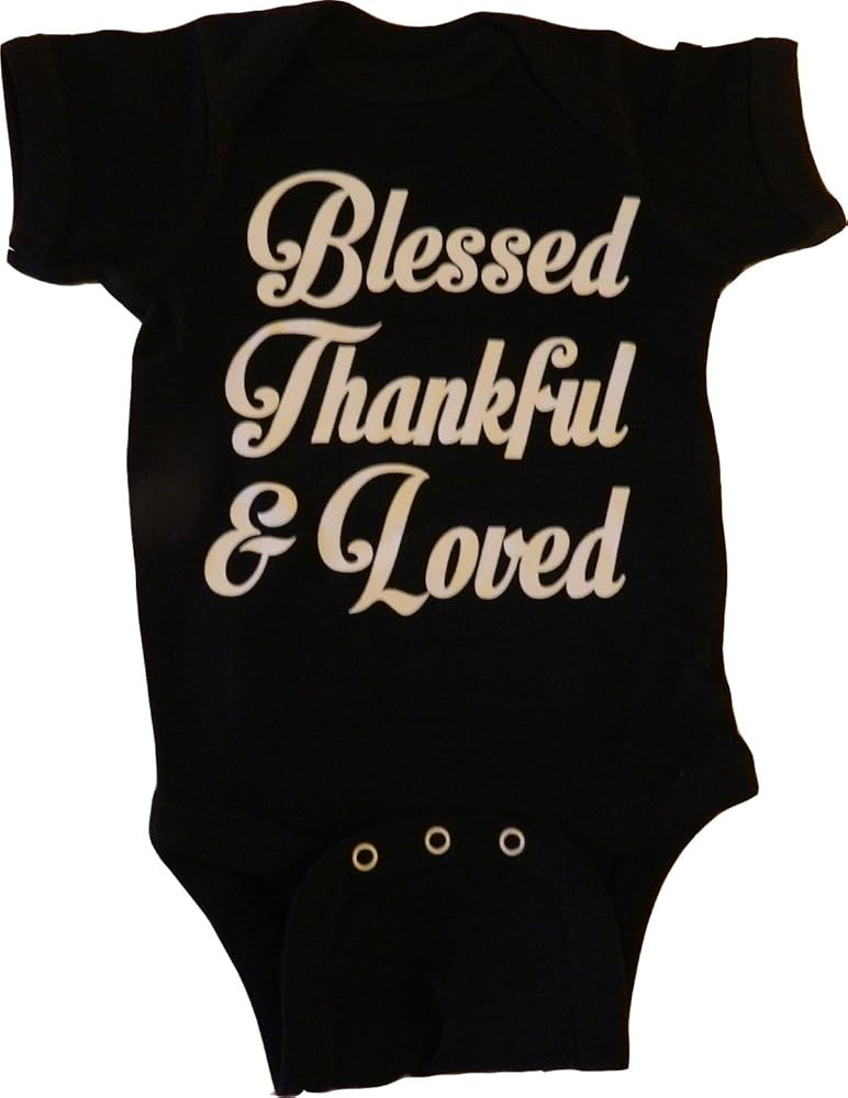 Custom Kingdom Baby Boys/Girls Blessed Thankful and Loved Thanksgiving One-Piece Romper Bodysuit | Amazon (US)