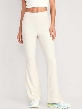 Extra High-Waisted PowerSoft Rib-Knit Super Flare Leggings for Women | Old Navy (US)
