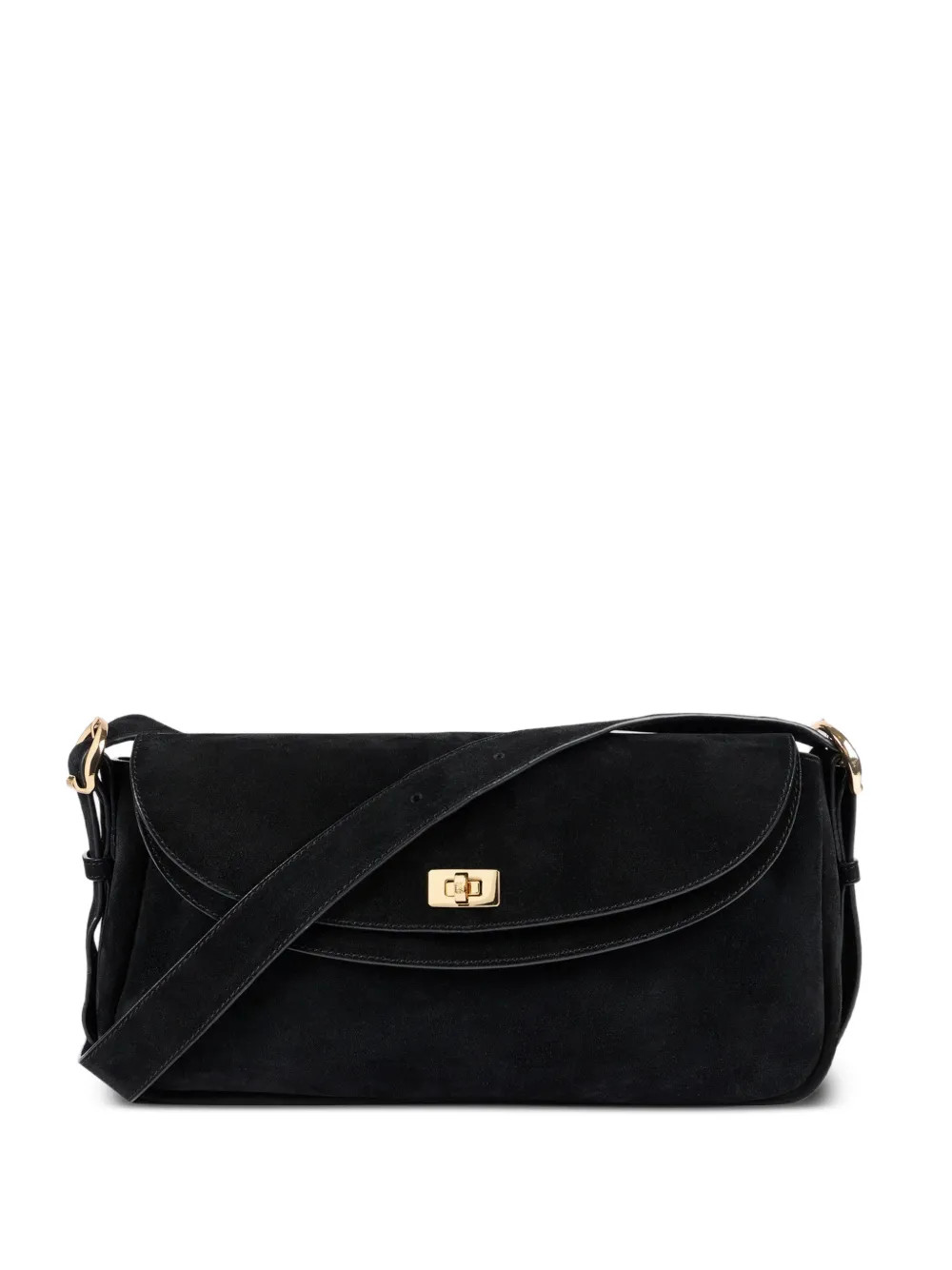 SANDRO Le Mambo Suede Shoulder Bag | Black | FARFETCH NL | Farfetch Global