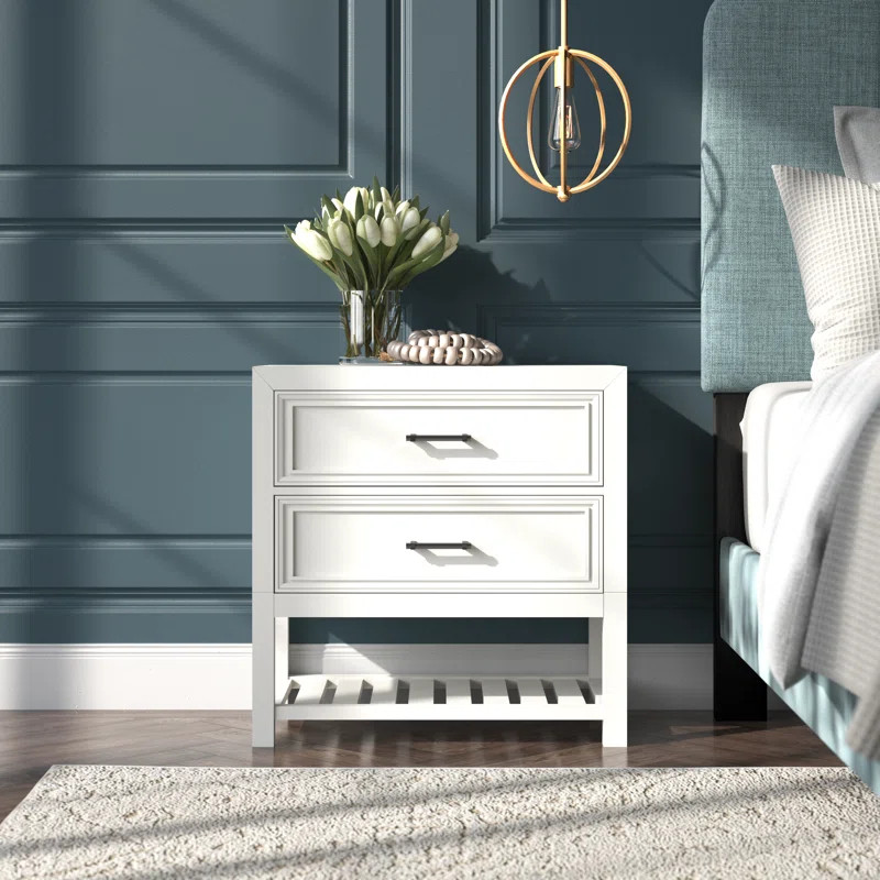 Knutsford 2 - Drawer Nightstand in White | Wayfair North America