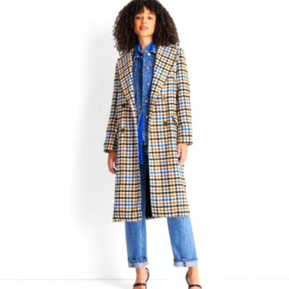 Future Collective x Kahlana Barfield Wool Houndstooth Trench Coat XXS | Poshmark