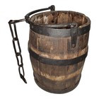Antique 11" Wrought Iron Banded Wooden Barrel Well Bucket Primitive | eBay | eBay US