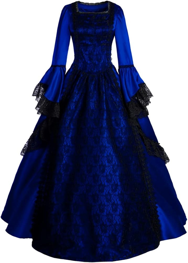 I-Youth Womens Lace Marie Antoinette Ball Gown Dress Victorian Costume Dresses | Amazon (US)