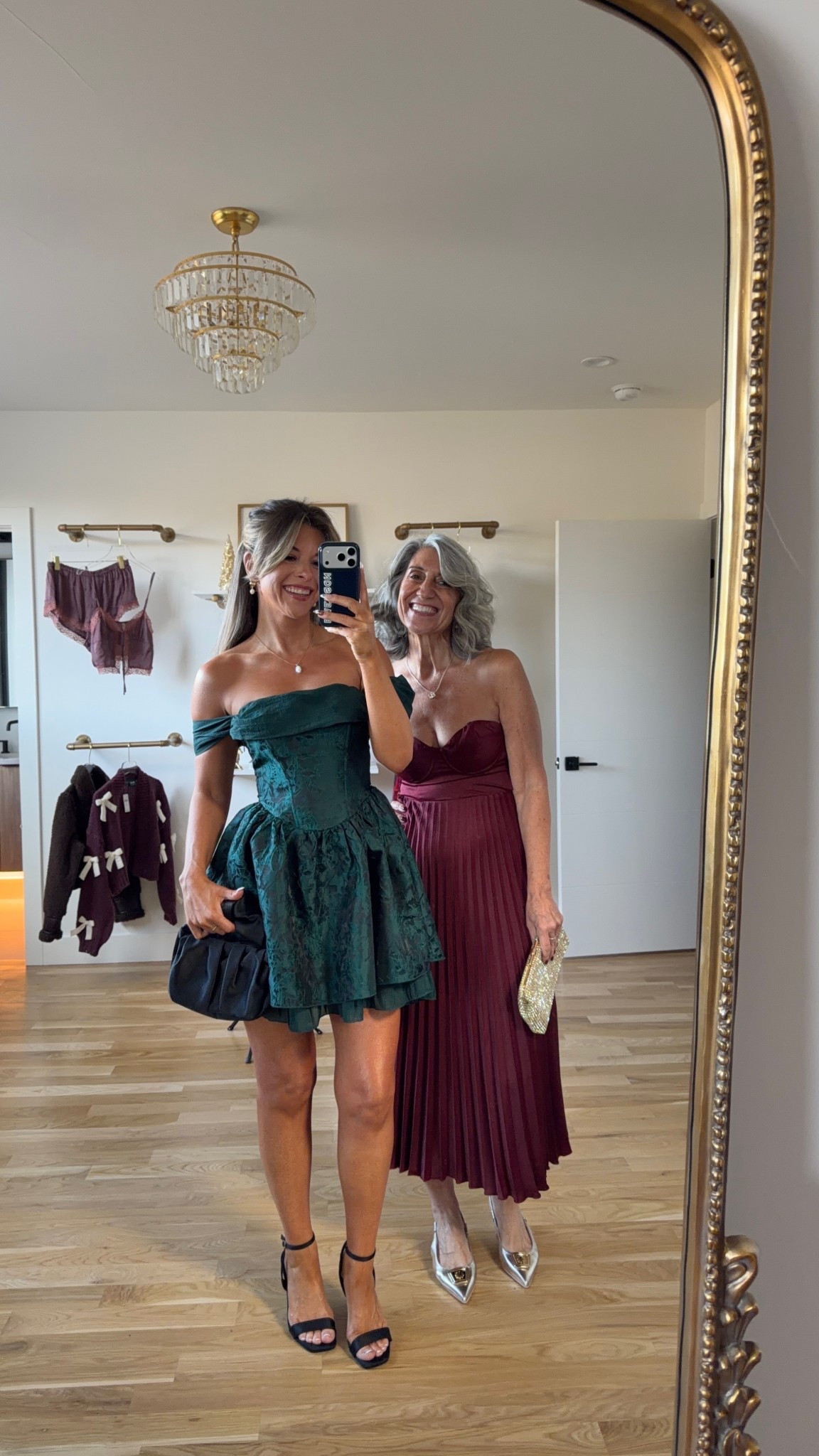 Mom and me wedding guest and formal event dresses for any age teal cocktail off the shoulder and burgundy strapless pleated midi dresss

Wearing my usual small/2 
Mom wears a medium/6

Wedding guest
Formal event
Black tie
Mother of the bride
Holiday event
Winter party
New years
Special occasion
Satin 
Brocade 

#LTKWedding #LTKHoliday #LTKFindsUnder100