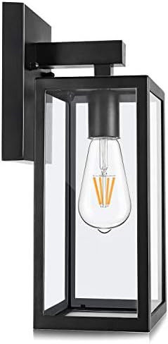 Outdoor Wall Lantern, Exterior Waterproof Wall Sconce Light Fixture, Matte Black Anti-Rust Wall M... | Amazon (US)