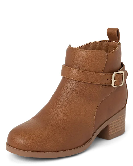 Girls Buckle Booties - CHESTNUT | The Children's Place | The Children's Place