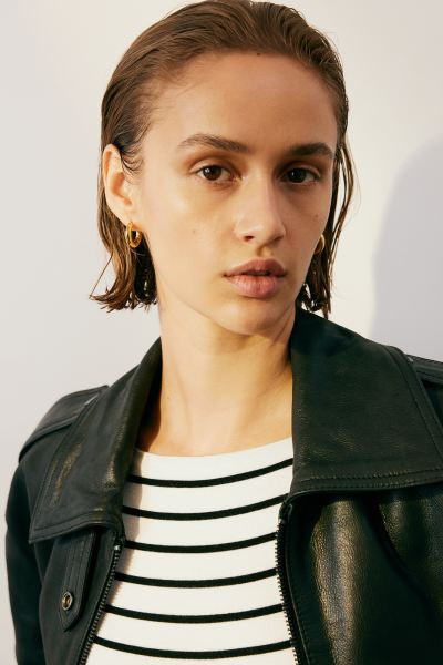 Boat-neck Bodysuit - White/black striped - Ladies | H&M US | H&M (US + CA)