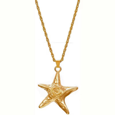 Starfish & Gold Swirl Pendant Necklace - Beach Vacation Seashell Charm, Ocean Theme Adjustable Chain for Women, Summer Jewelry Gift | Target