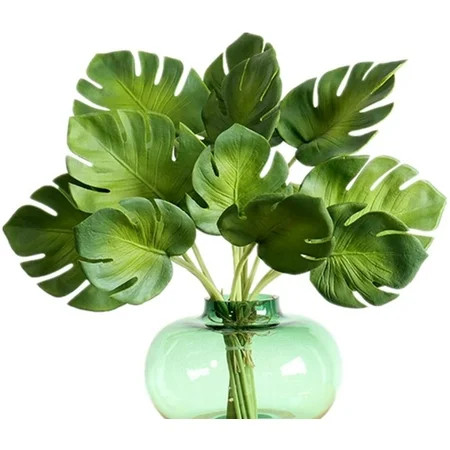 Yirtree Artificial Palm Leaves with Faux Monstera Leaves Stems Tropical Plant Simulation Safari Leav | Walmart (US)