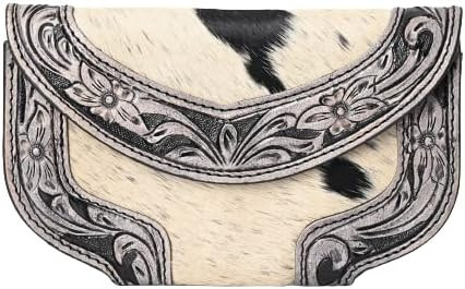 Women Cowhide Hairon and Tooled Leather Western Handmade Ladies Clutch Trifold Wallet | Amazon (US)