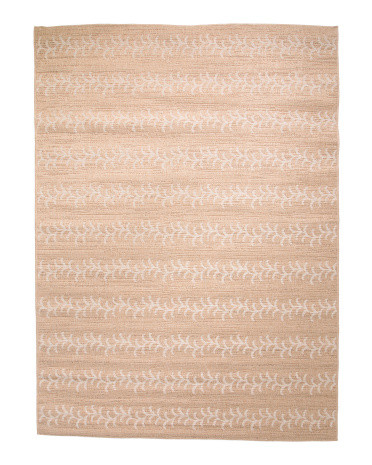 Made In Turkey 6x9 Indoor Outdoor Saybrook Striped Leaves Area Rug | TJ Maxx