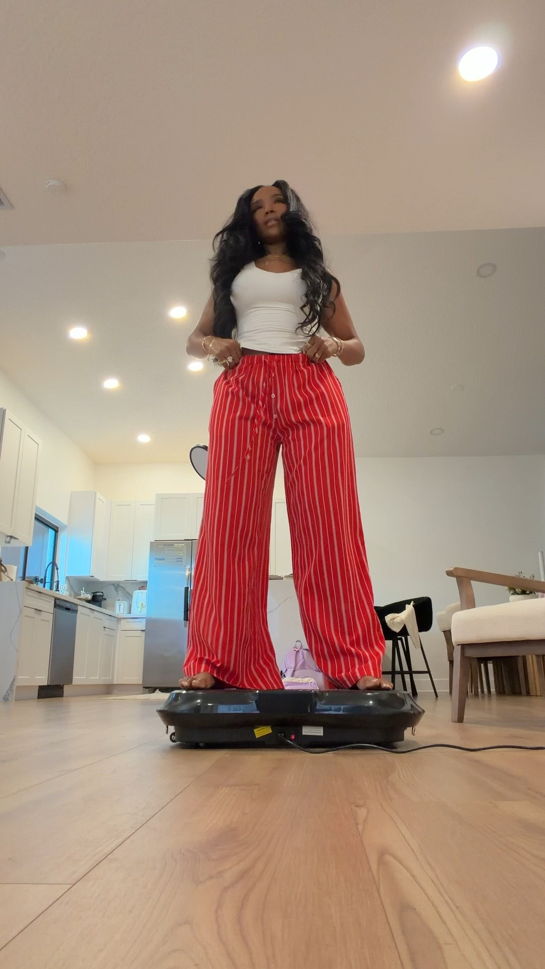 Simple, effective, and part of my daily routine — this LifePro vibration plate is such an easy way to activate muscles and get movement in, even on busy days. I love pairing it with comfy lounge pants and a fitted tank for quick sessions at home.

Perfect for at-home workouts, active recovery, and busy-day movement.

📏 Sizing: Tank (Small), Pants (Small)  
📐 Measurements: 5'4", 138 lbs, 34D bust, 27" waist, 40" hips

Vibration plate workout, at-home fitness routine, muscle activation training, wellness essentials, easy home workouts, low-impact exercise tools, daily movement habits.

Follow me on Instagram and YouTube @kirasfashionfinds

#LTKootd #LTKgrwm