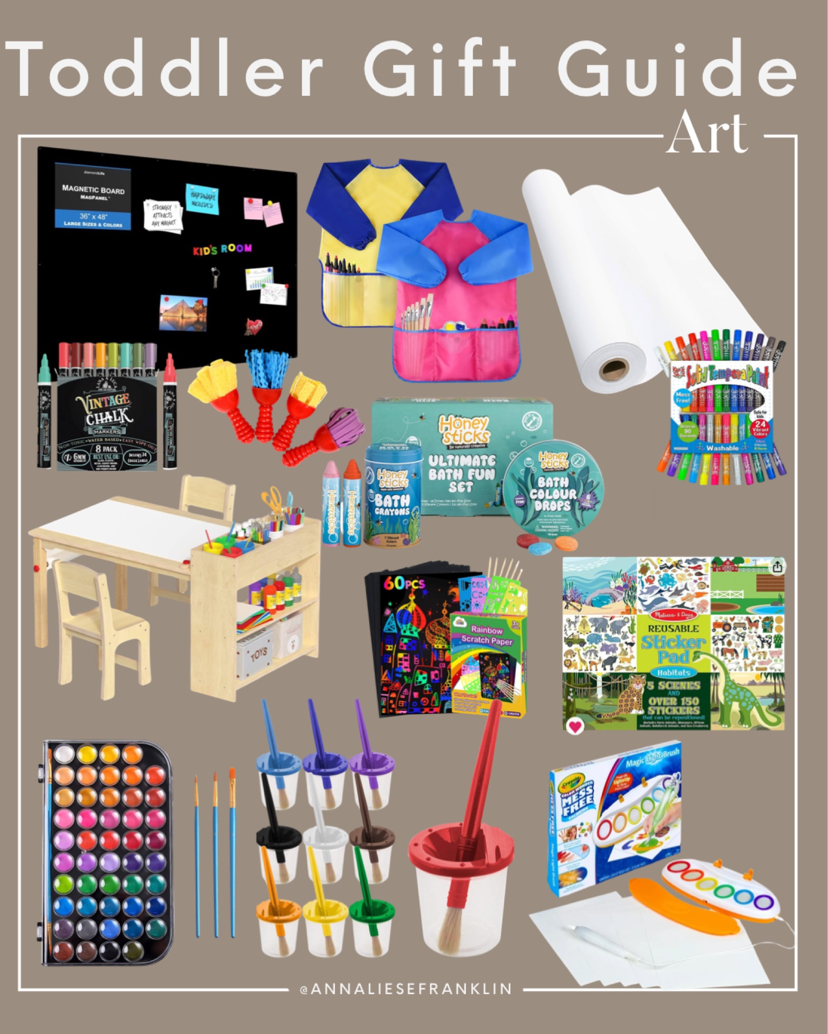 Playroom • art toys • toddler gift guide • toddler activities • reusable stickers • screen free activities • art table • magnetic board • mess free paint • art corner • bath time crayons • sensory toys • playroom decor • toddler toys • gifts for 1 year old • gifts for 2 year old • gifts for 3 year old • gifts for 4 year old • preschool gifts • homeschool • STEAM toys • 

#LTKHoliday #LTKkids #LTKbaby