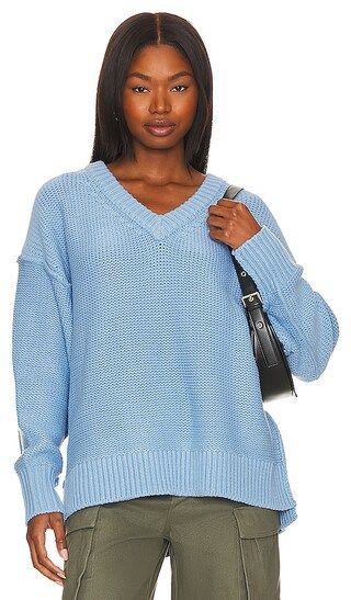 Alli V-neck Sweater in Placid Blue | Revolve Clothing (Global)