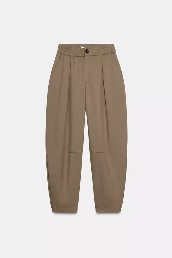 CARROT FIT TROUSERS WITH ELASTIC WAIST | Zara UK