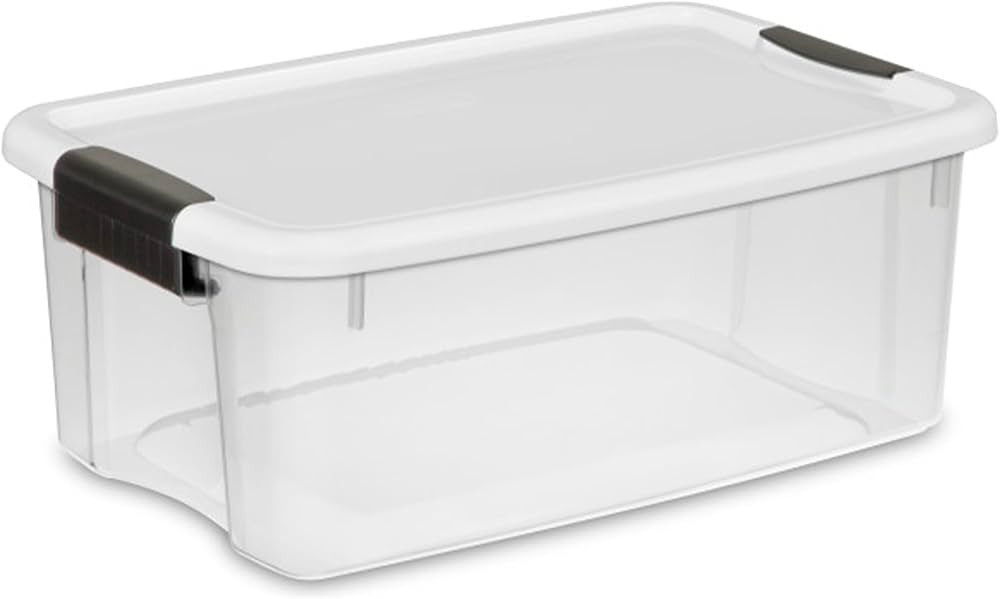Sterilite 6-Pack Stackable Storage Bin with Lid, Clear Plastic Design, 18 Quart | Amazon (US)