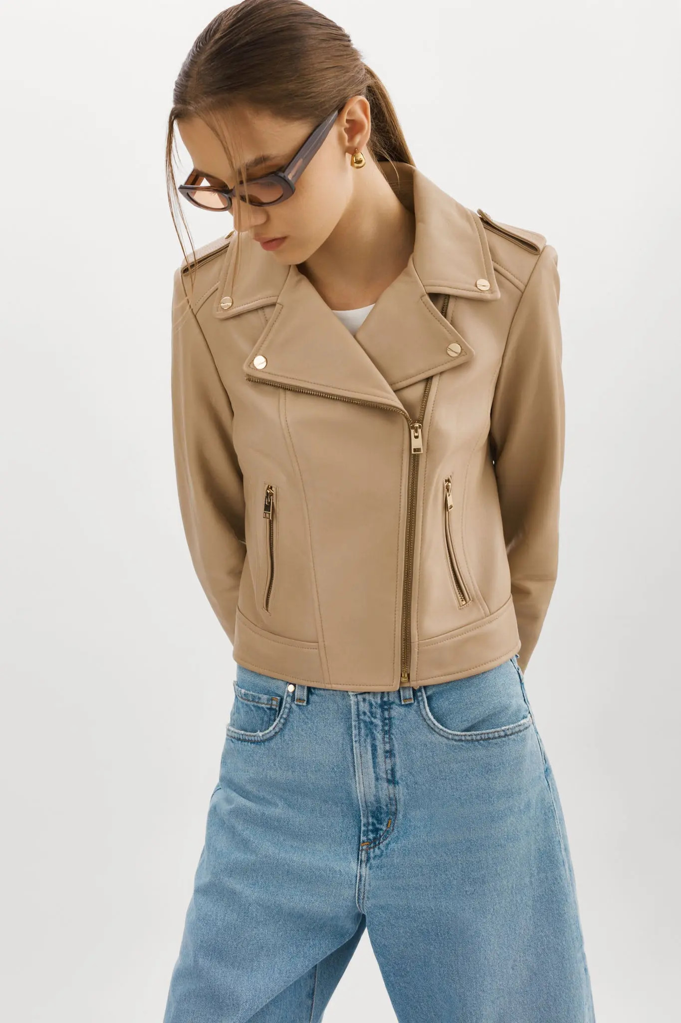 DONNA GOLD | Iconic Leather Biker Jacket (Women) | Nordstrom | Nordstrom