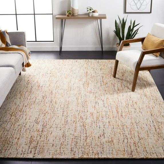 Safavieh Abstract Delia Distressed Wool Area Rug, Beige/Brown, 8' x 10' | Walmart (US)