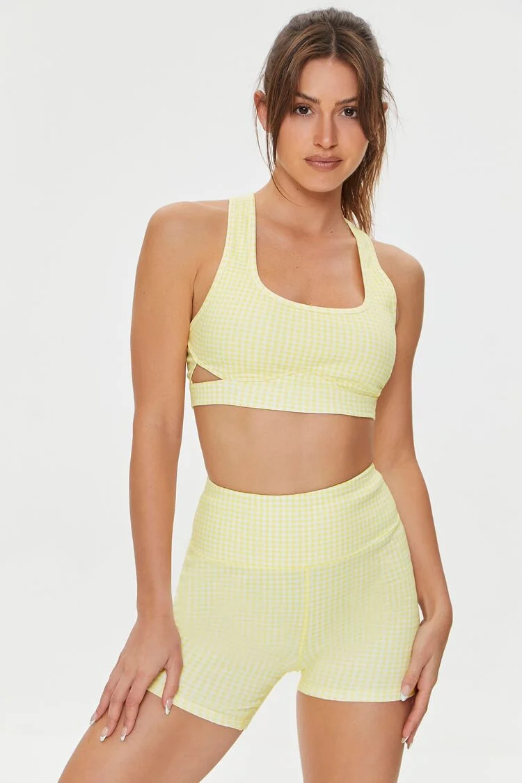 Active Gingham Biker Shorts | Forever 21 (US)