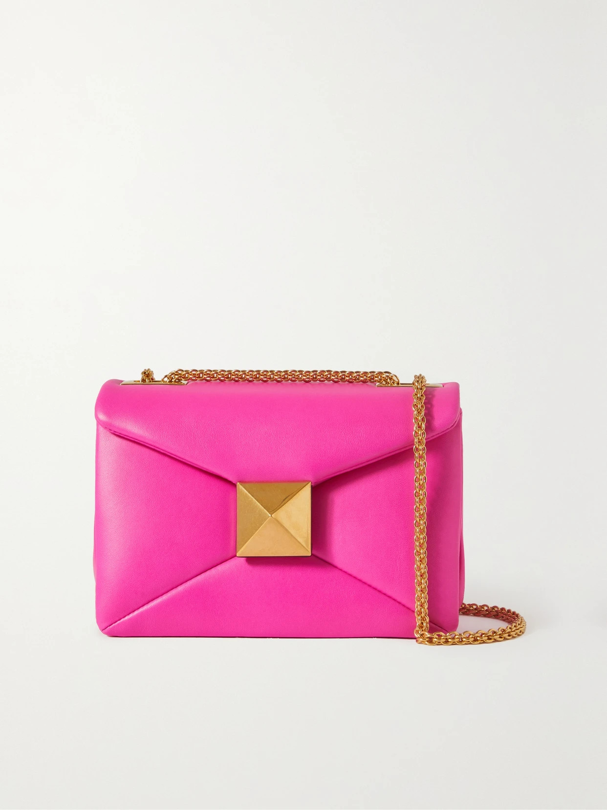 Valentino Garavani - Valentino Garavani One Stud Padded Leather Shoulder Bag - Pink | NET-A-PORTER (US)