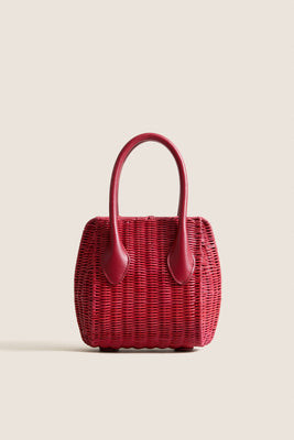Cherry Wicker Wave Top Handle Bag | Tuckernuck (US)