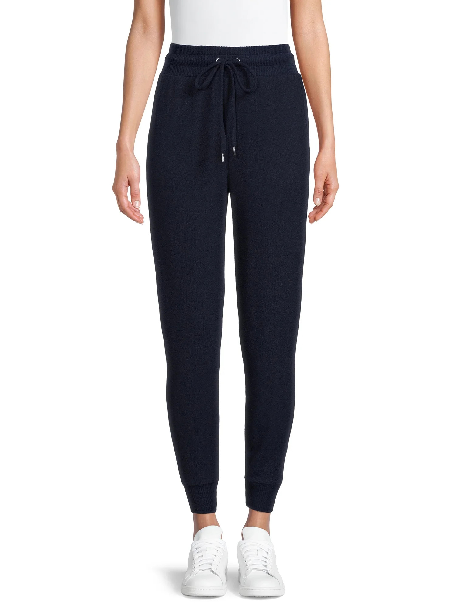 Time and Tru Women's Elastic Waist Cozy Jogger Pants | Walmart (US)