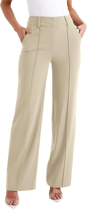 NIMIN High Waisted Work Pants for Women Wide Leg Dressy Pants Business Casual Trousers 2026 Summe... | Amazon (US)