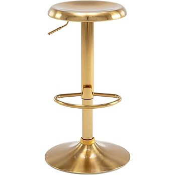 Brage Living Adjustable Bar Stool, Swivel Round Metal Airlift Barstool, Backless Counter Height B... | Amazon (US)