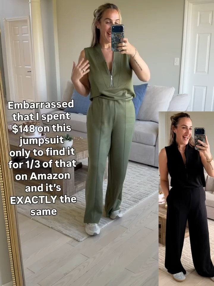 So cute, so comfortable, and finally a jumpsuit that is practical!

#jumpsuit #dupe #looksforless 

 #LTKmomlife #LTKActive #LTKMidsize